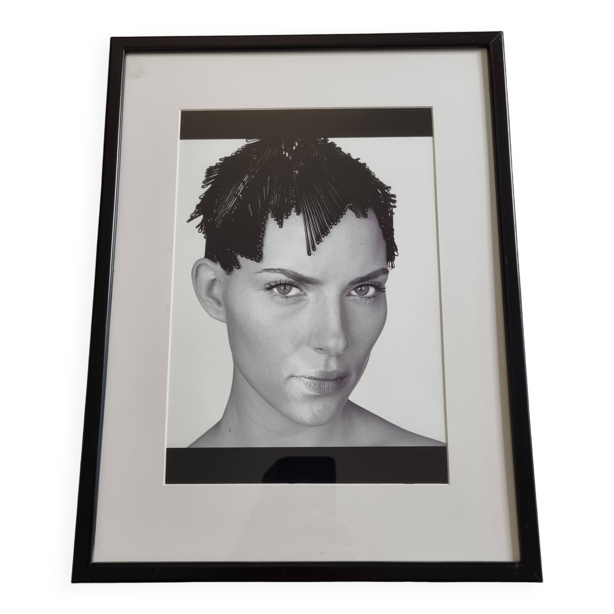 Fashion photography, portrait, Petra Bernardi, framed under glass, 32 x 41 cm