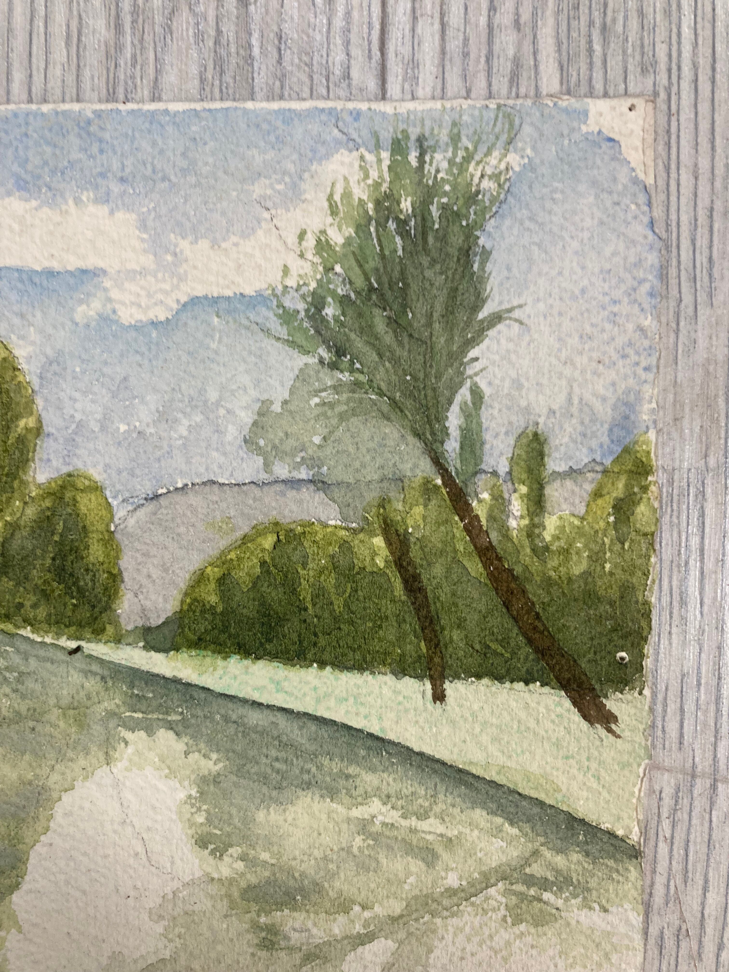 Vintage landscape watercolor