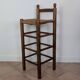 High wooden and straw stools