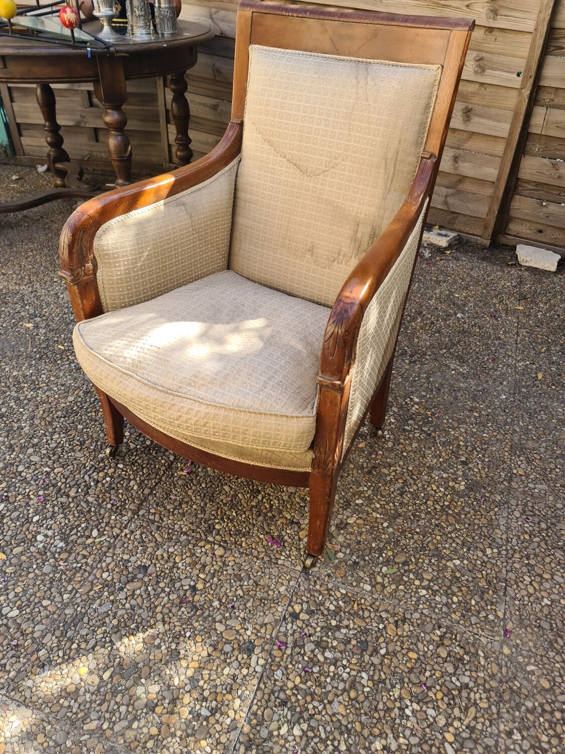 Empire style armchair in mahogany