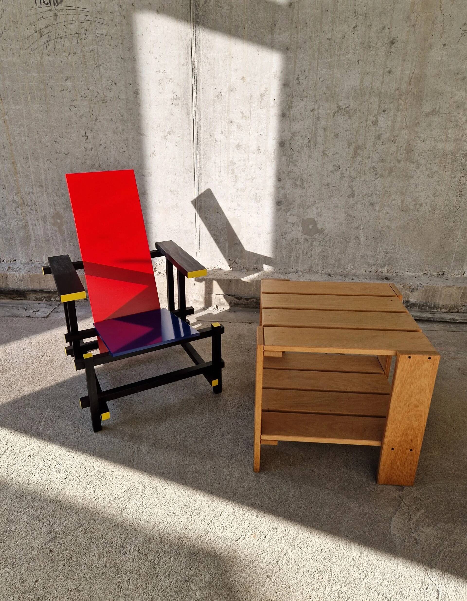 Vintage crate table, 1990s oak