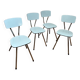 4 chaises en Formica bleu
