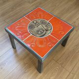 Coffee table end of sofa Roger Capron and Jean Derval ceramic 70s sun model