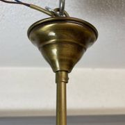 Mid Century Modern 3-light wood and glass chandelier
