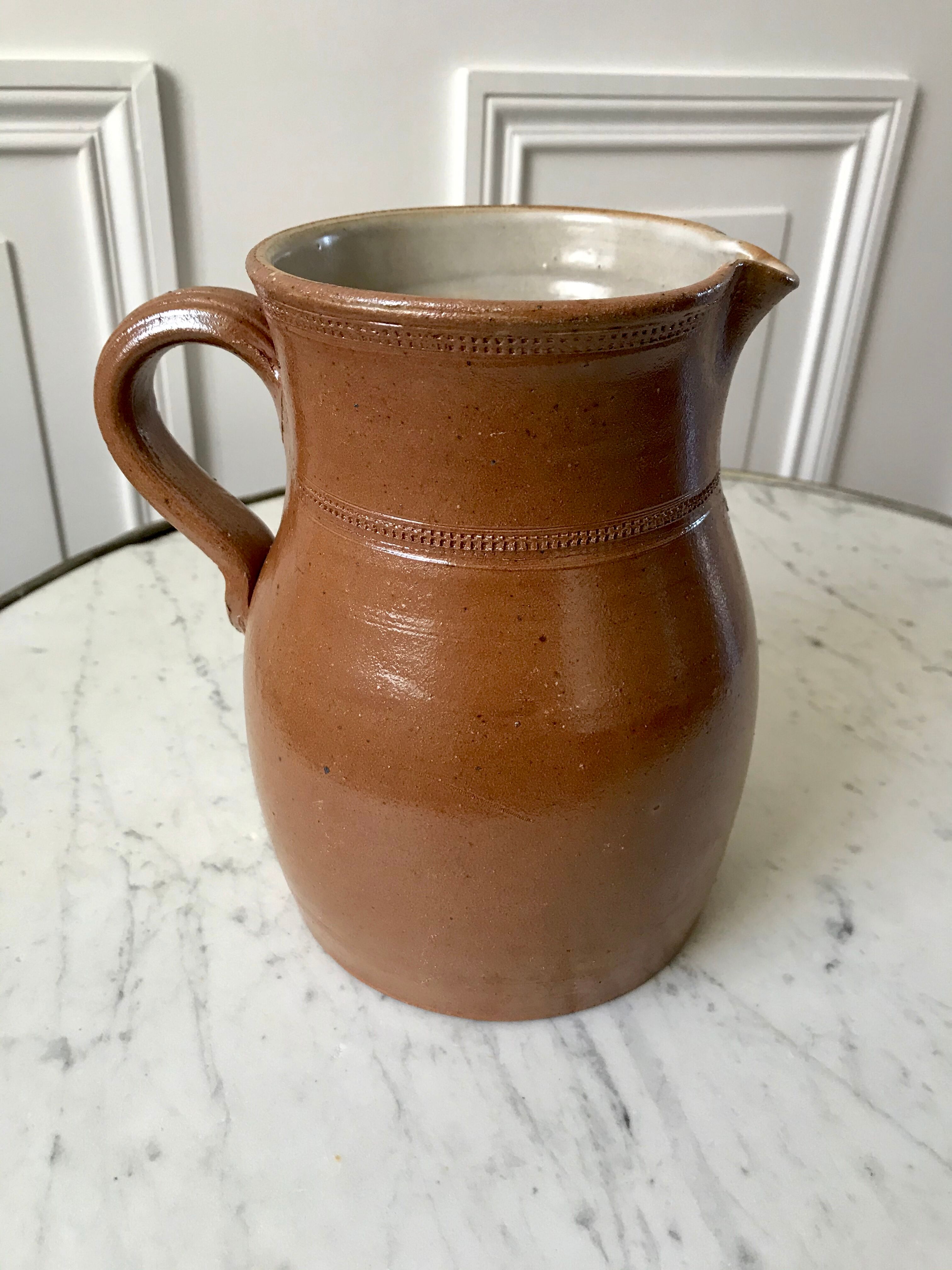 Pitcher in glazed stoneware 70s