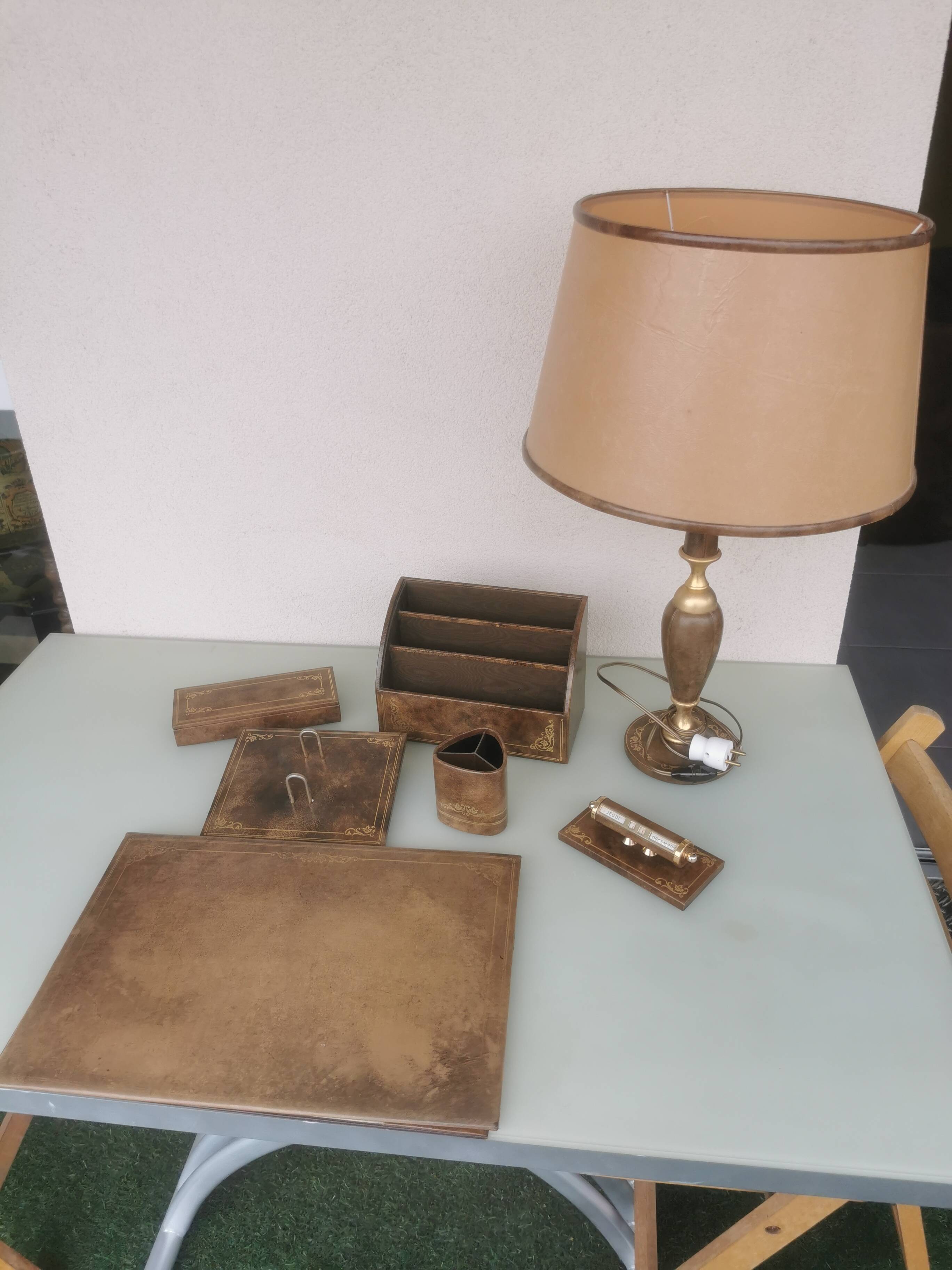 Leather desk set Le Tanneur PARIS