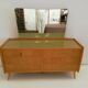 Commode pieds compas avec miroir italien des années 50