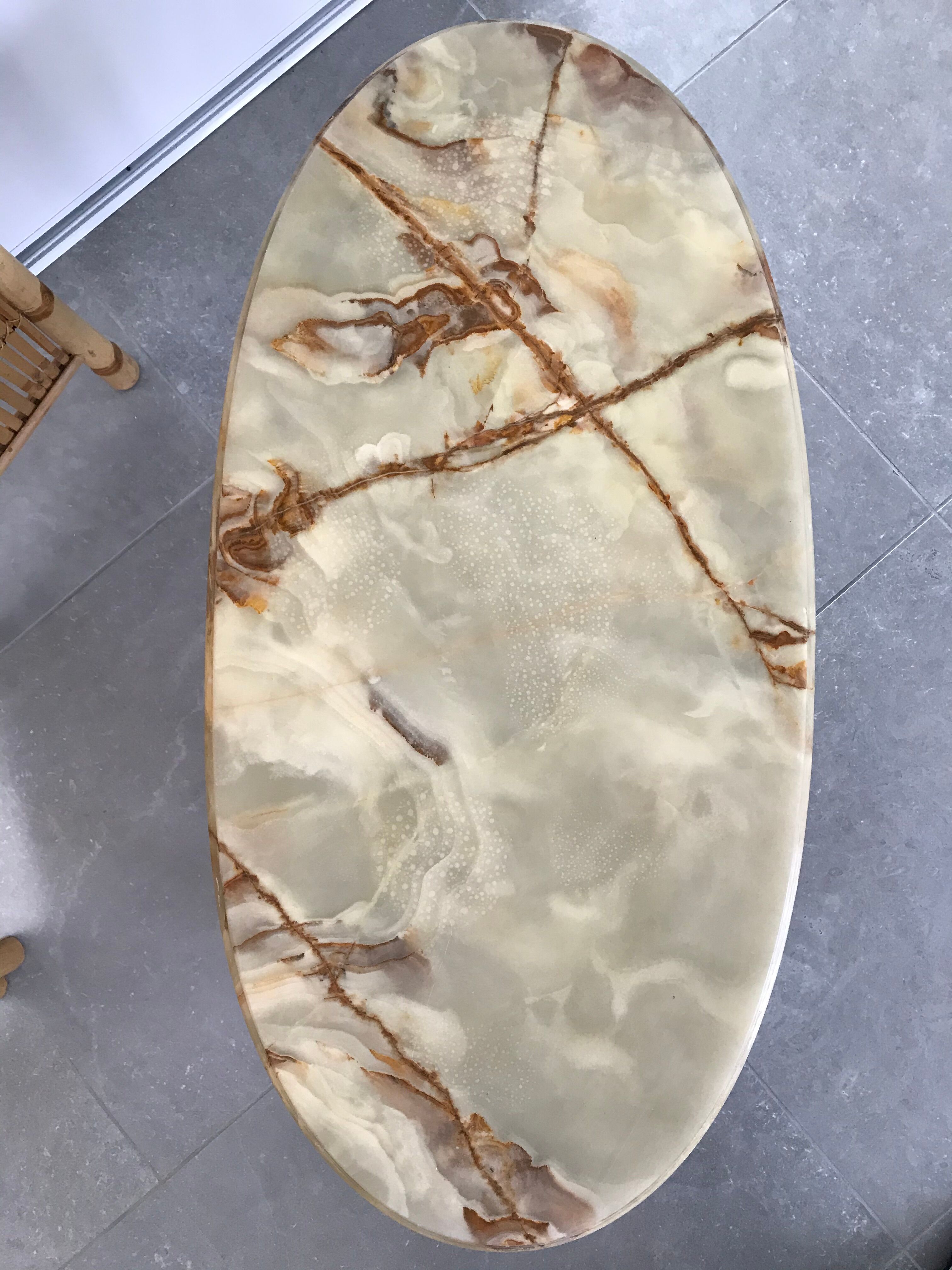 Bronze and onyx coffee table