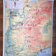 Ancienne affiche carte scolaire -Alpes/ Ouest bassin parisien