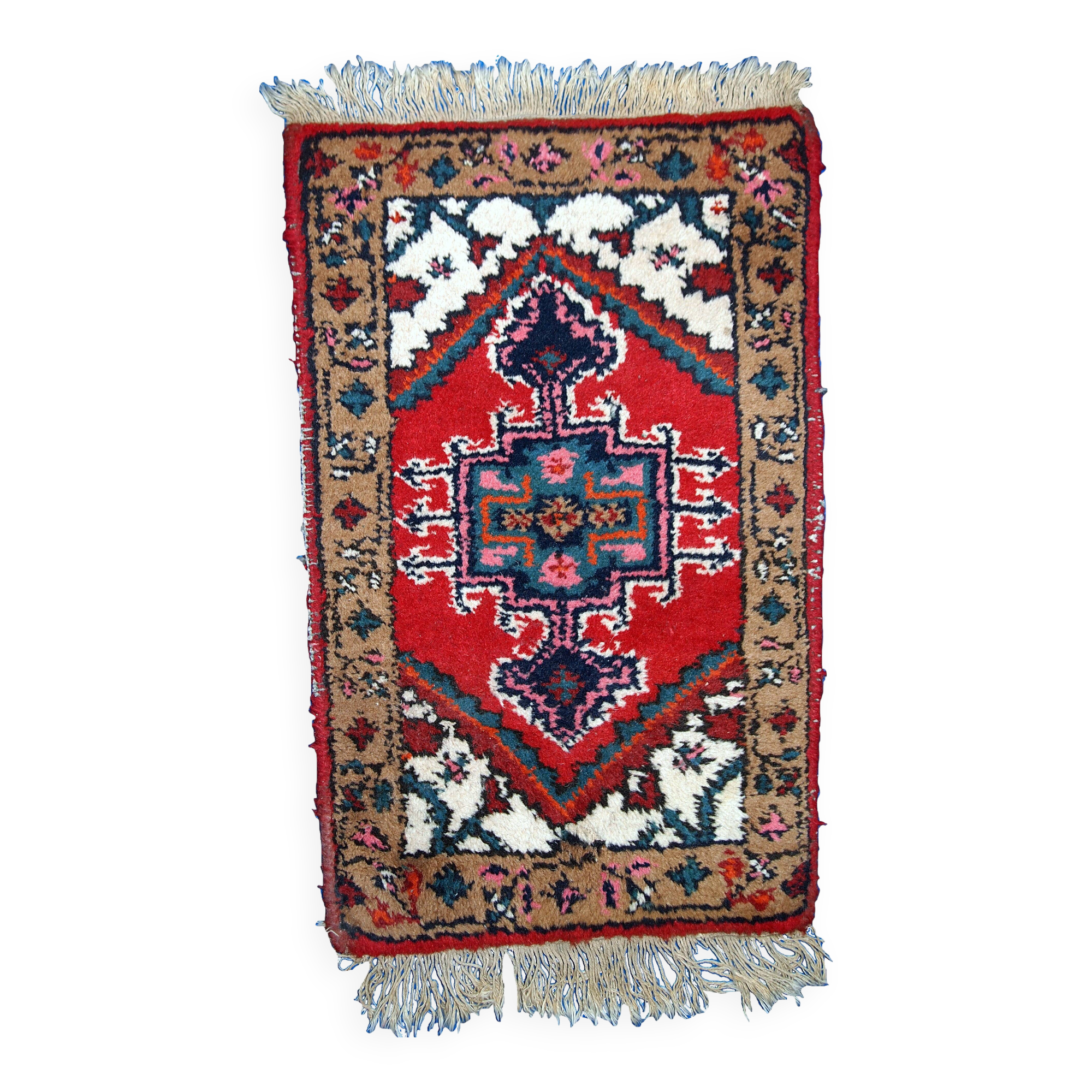 Tapis Vintage Hamadan en Laine, Années 1960, Élégance Classique