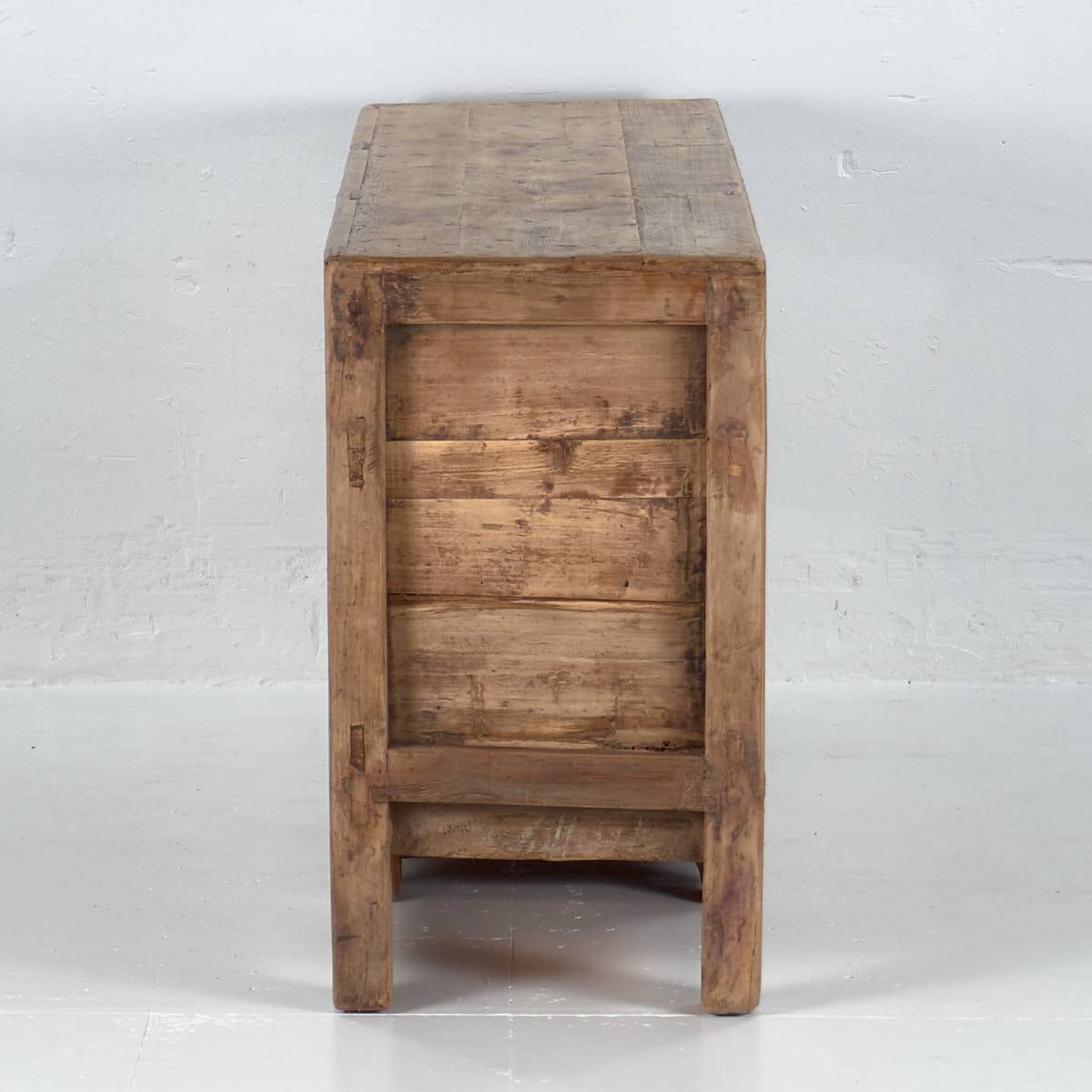 Antique three-door pine wood sideboard (circa 1920)