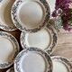 Set of 8 flat plates vintage model Cécile de HBCM