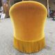 Fauteuil crapaud vintage- Velours jaune d'or.