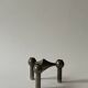 Stoff Nagel designer candlestick in genuine chrome-plated metal, Denmark 1970