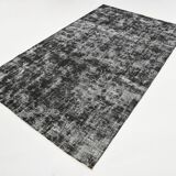 Black gray tones anatolian handmade vintage rug 260x158cm