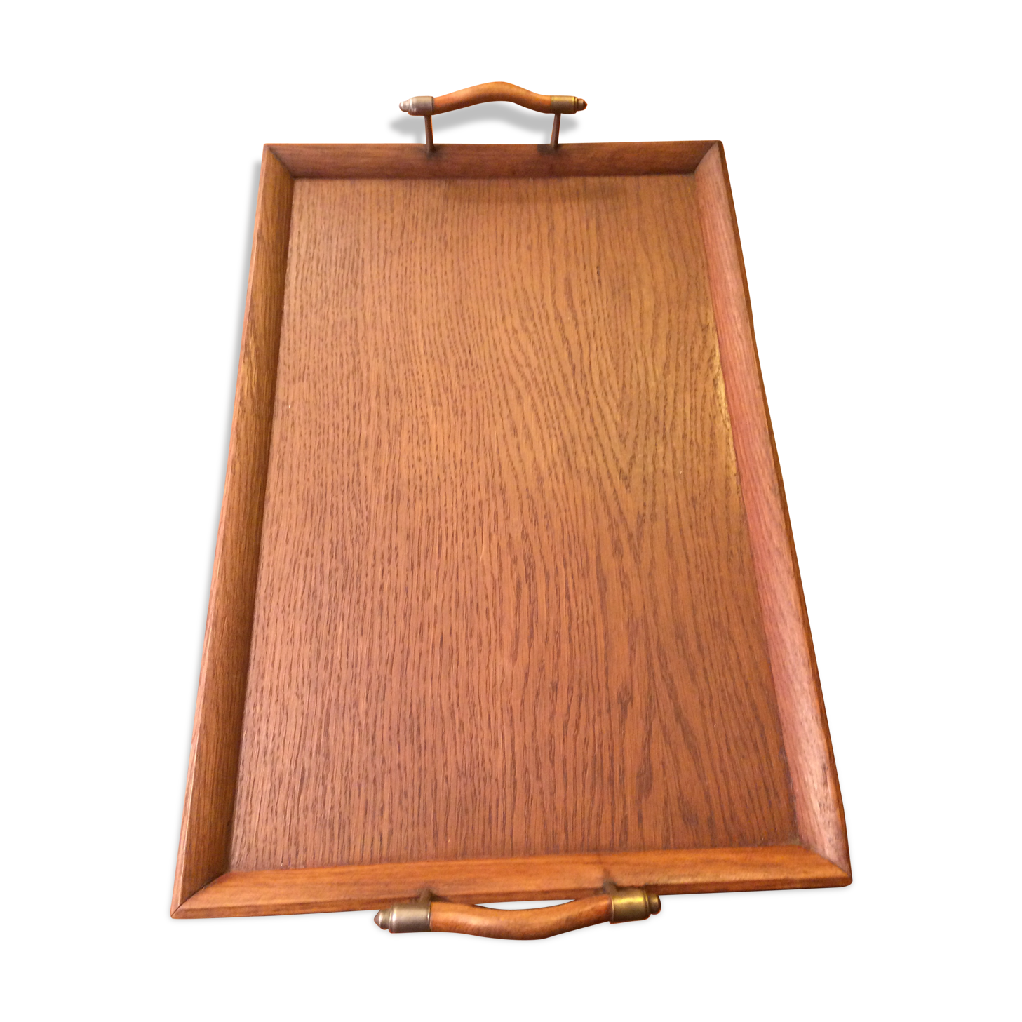 Tray vintage oak with handle