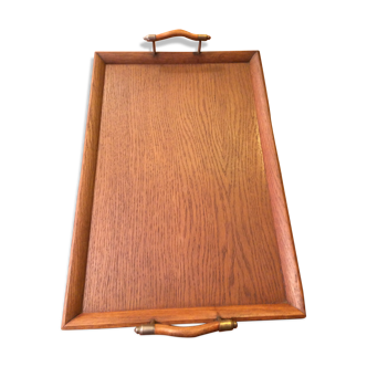 Tray vintage oak with handle