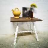 Side table with turned wood base