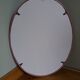 Oval mirror 49x39 frame in enamelled cast iron pink Art Deco