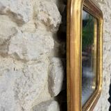Antique mirror 42.5/36.5cm Louis-Philippe gilded with gold leaf, mercury