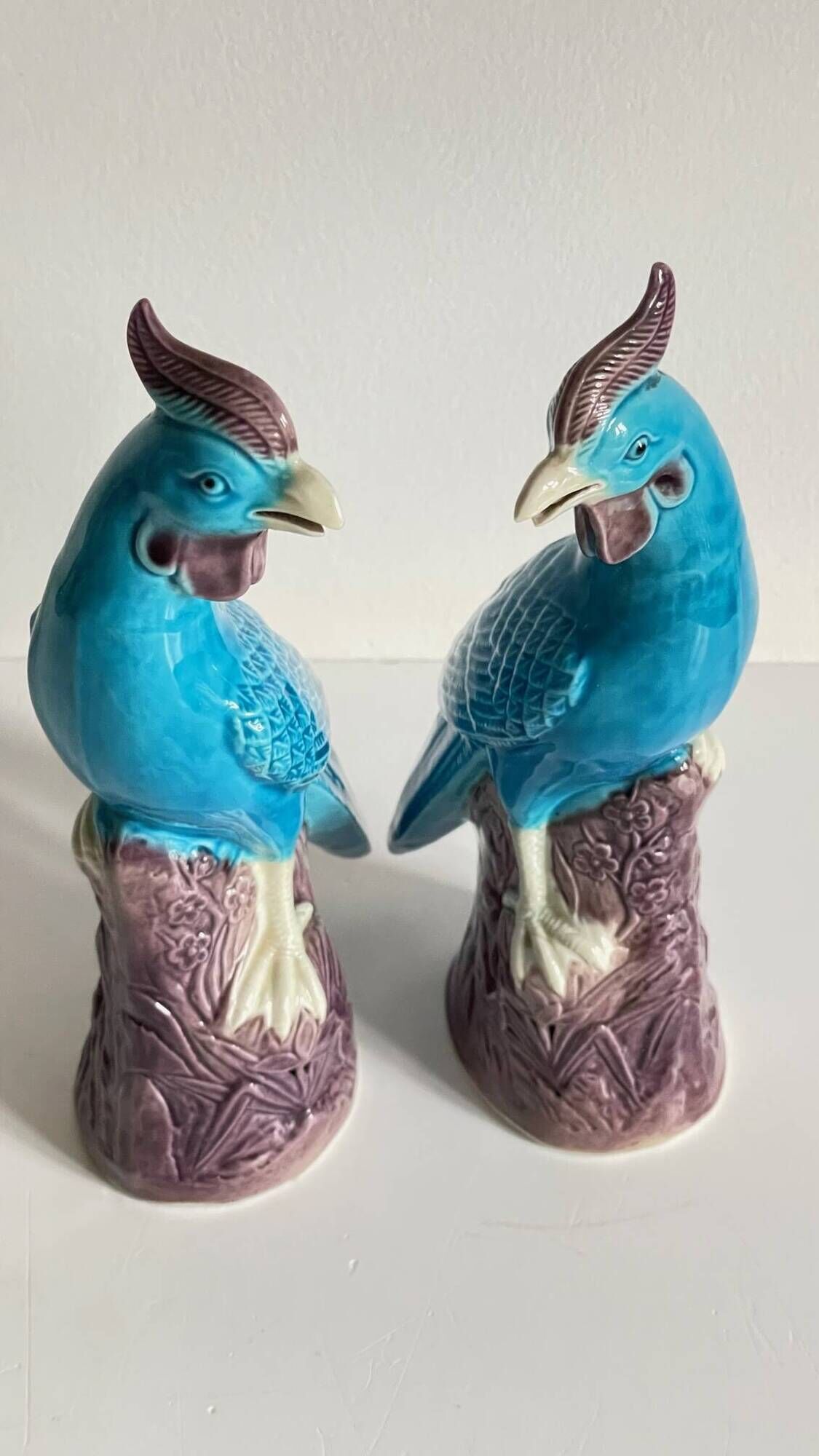 Pair of phenix birds chinese porcelain early 20th century