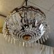 Glass and brass basket ceiling light - mid 20th century.