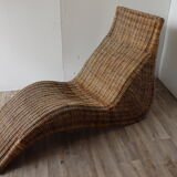 Vintage chaise longue "Karlskrona" in rattan by Carl Öjerstam, 1990