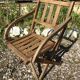 Old folding armchair wooden sitting vintage