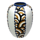 Vase Art Déco faïencerie de Nimy — décor géométrique, Belgique vers 1940