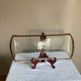 Glass dish signed Annie Glass 37/310 made in the USA 24k gold-plated rim