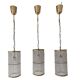 Set of 3 cylindrical crystal chandeliers in mid-century modern style attributed to Lobmeyr.