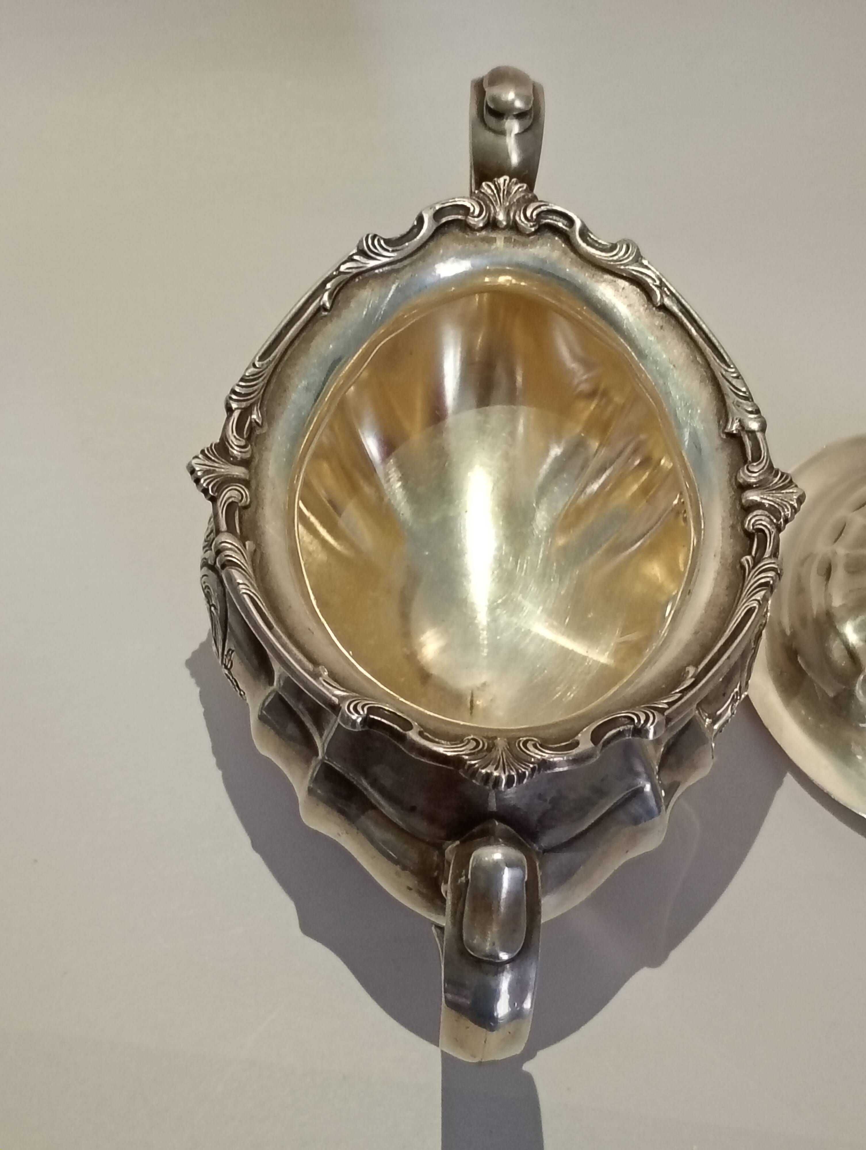 Reed & Barton Solid Sterling Silver Sugar Bowl & Creamer 790 grams