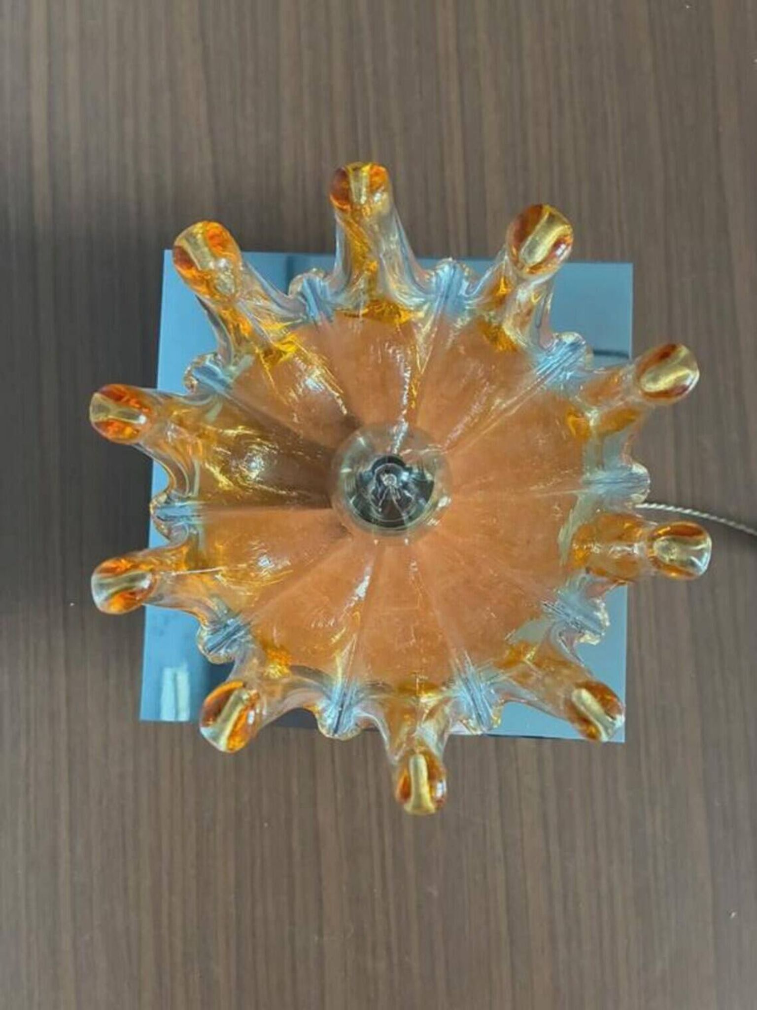 Applique murale Solken Leuchten, verre de Murano ambre, années 1970
