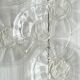 Set of 6 dessert plates, transparent glass with engraved flower pattern.