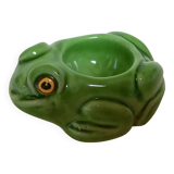 Green ceramic frog egg cup