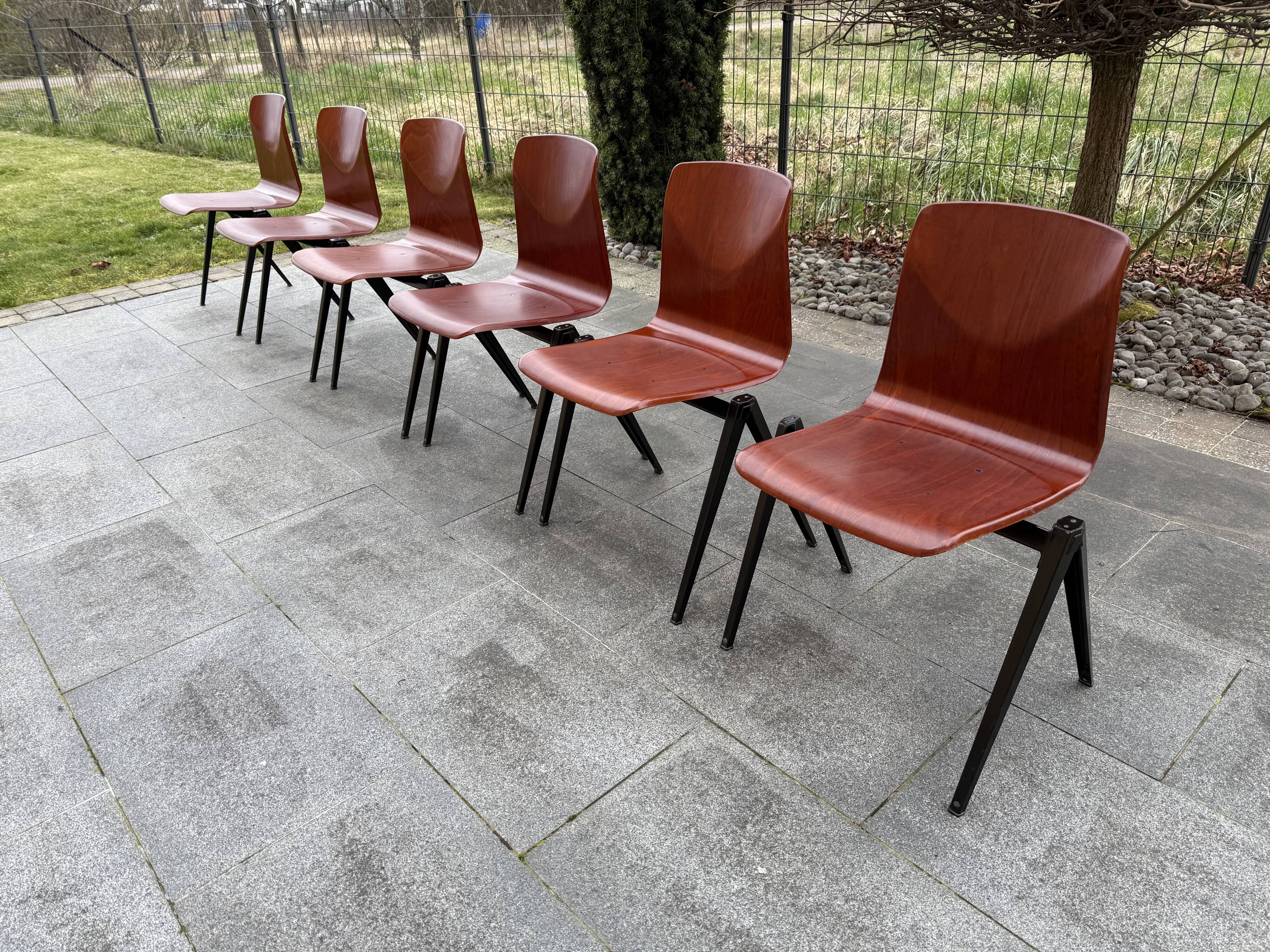 Set of 6 Galvanitas Thur chairs - Op -Seat model S22, 1960s
