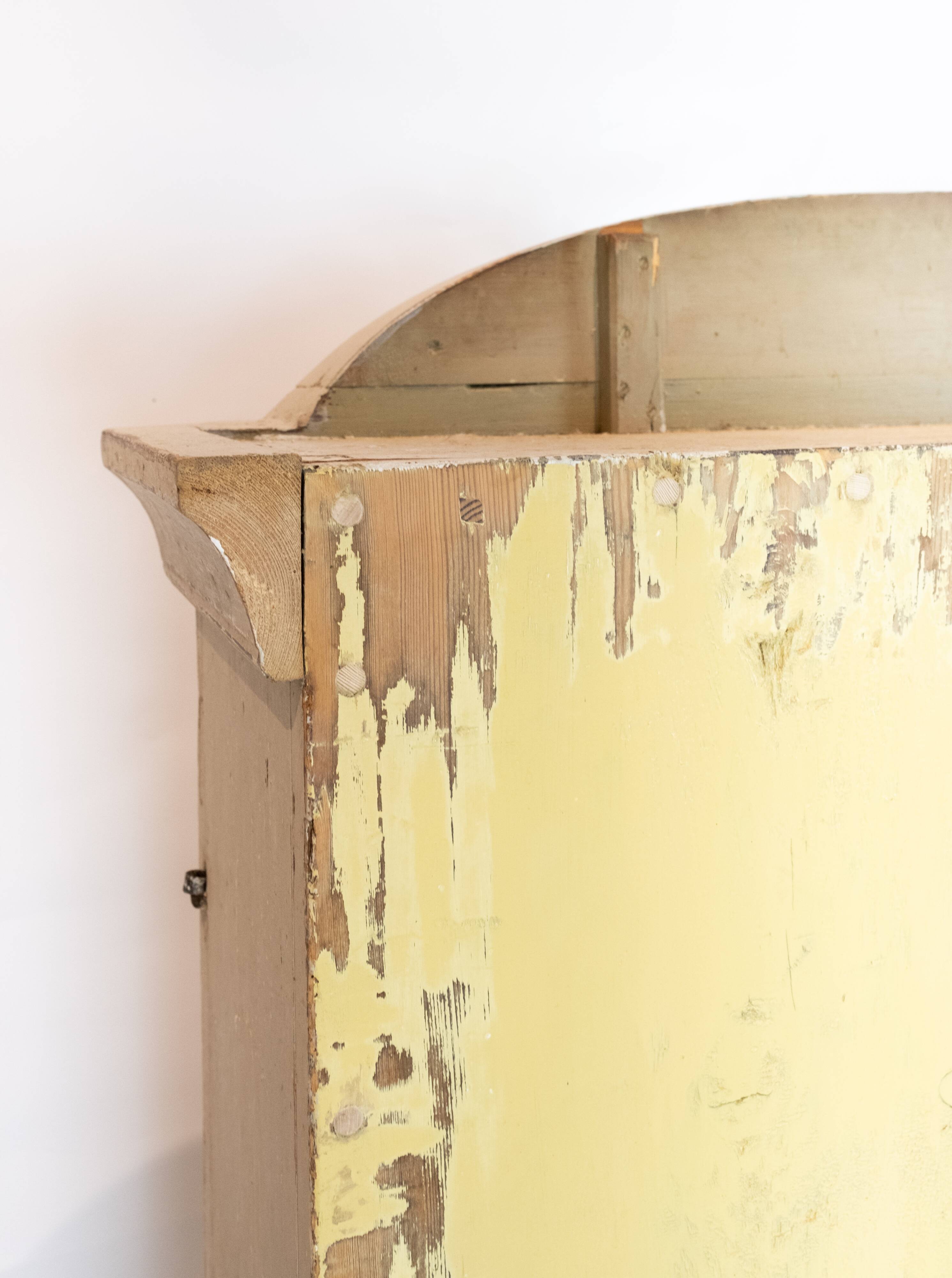 Grey painted hanging glass cabinet in gustavian style from around 1820
