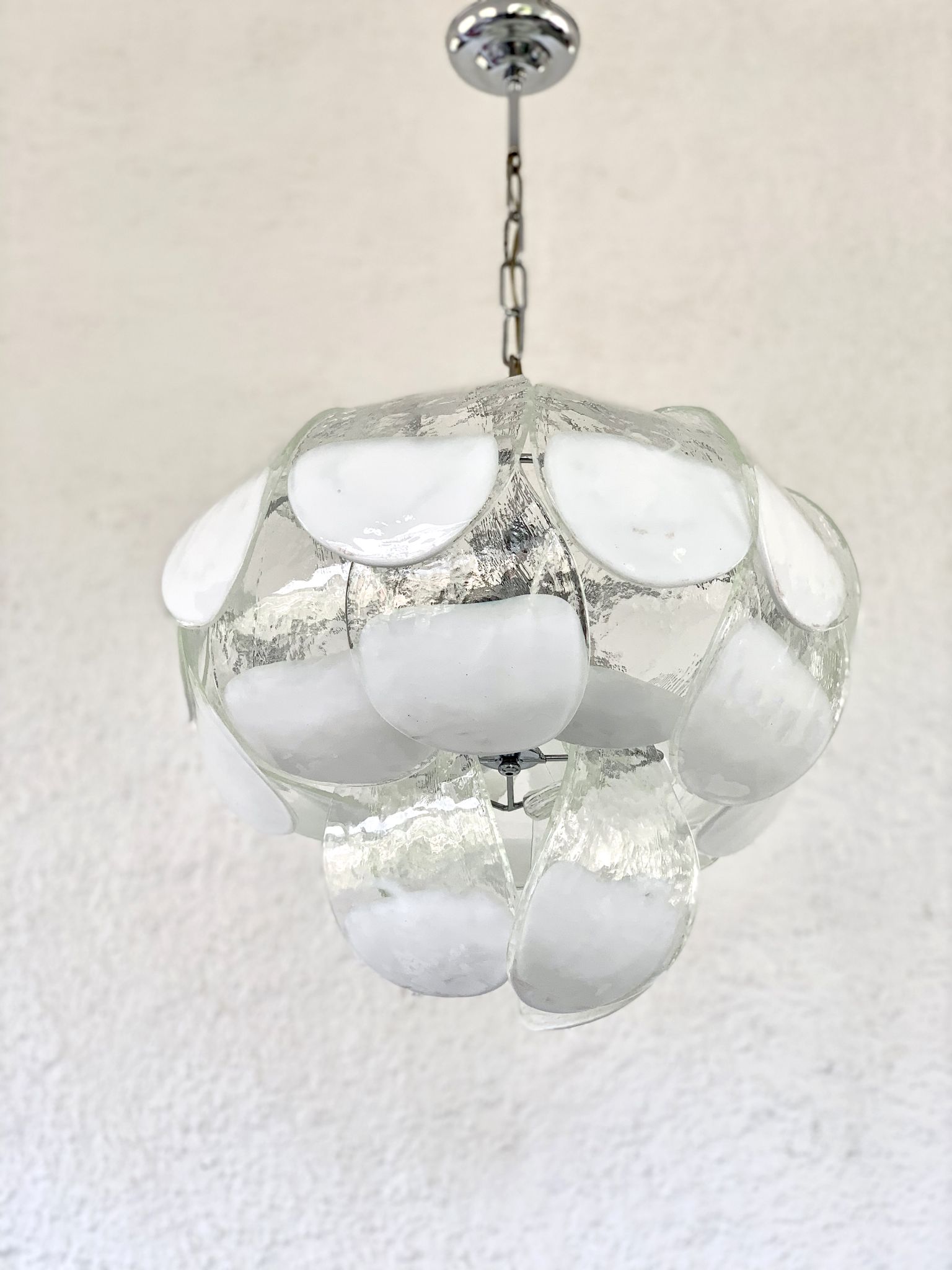 Murano glass petal chandelier by Carlo Nason for Mazzega