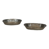 Set of two baskets / catchalls made of silver-plated wire.