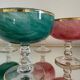 Multi-colored Venetian crystal ice cream cups