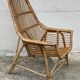 Fauteuil rotin vintage 1960