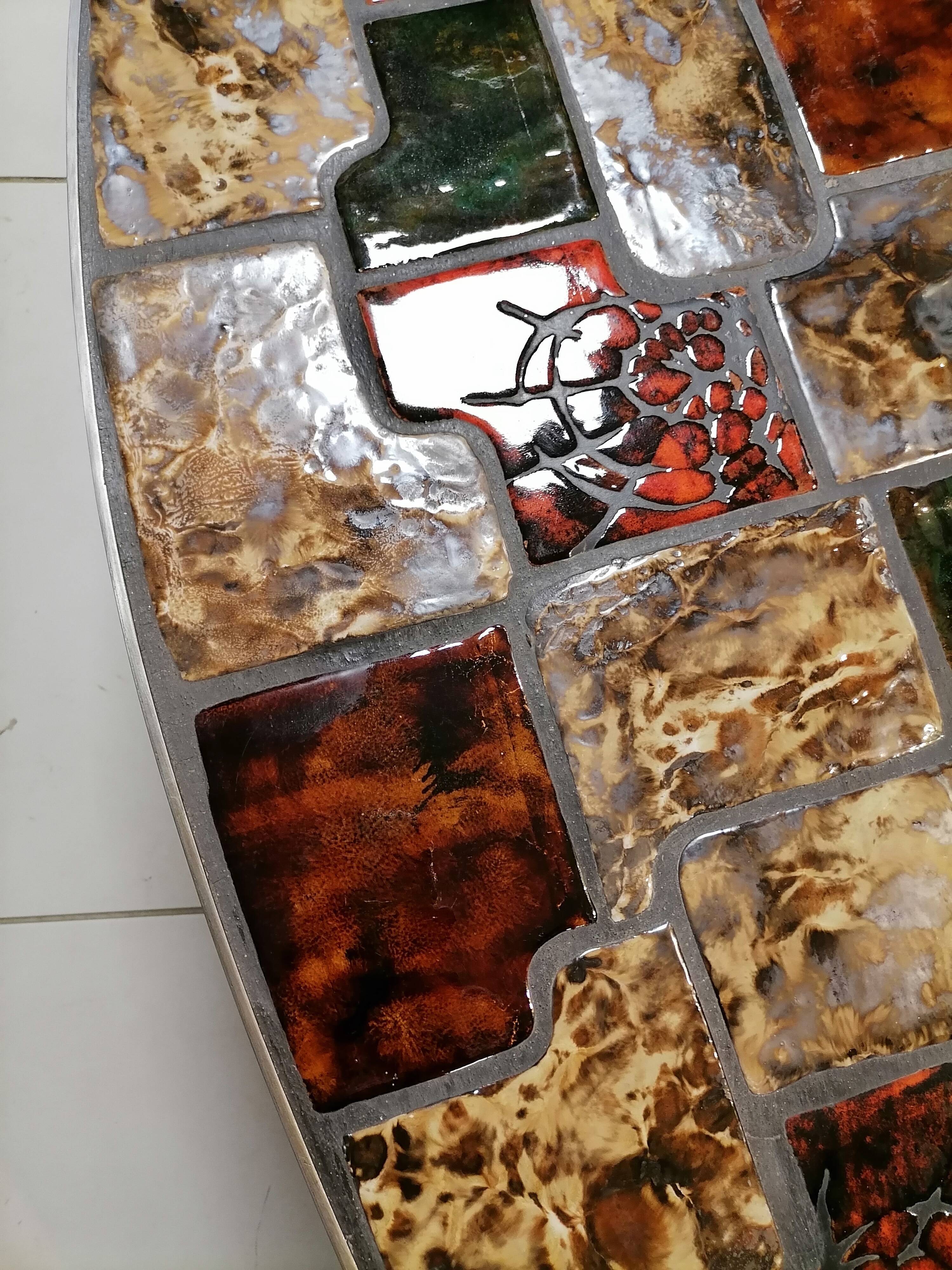 Vintage ceramic steel coffee table