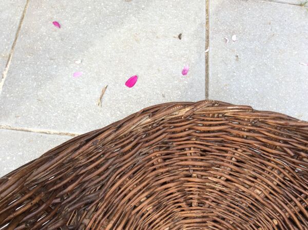 Fauteuils corbeille en osier