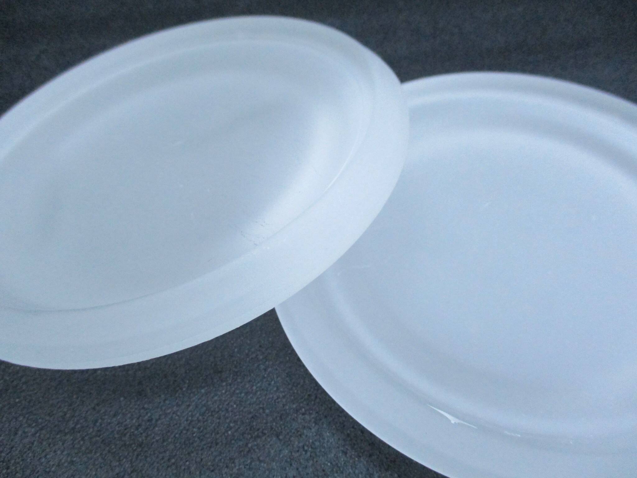 Dessous de bouteille  en verre dépoli,  set de 2