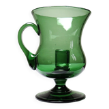 Large vintage green blown glass lantern, 1960s-70s.