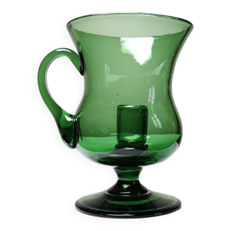 Large vintage green blown glass lantern, 1960s-70s.