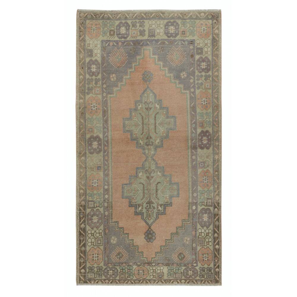 Vintage Handmade Turkish Oriental Rug for Country Homes, Rustic & Tribal Interiors. 100% Wool