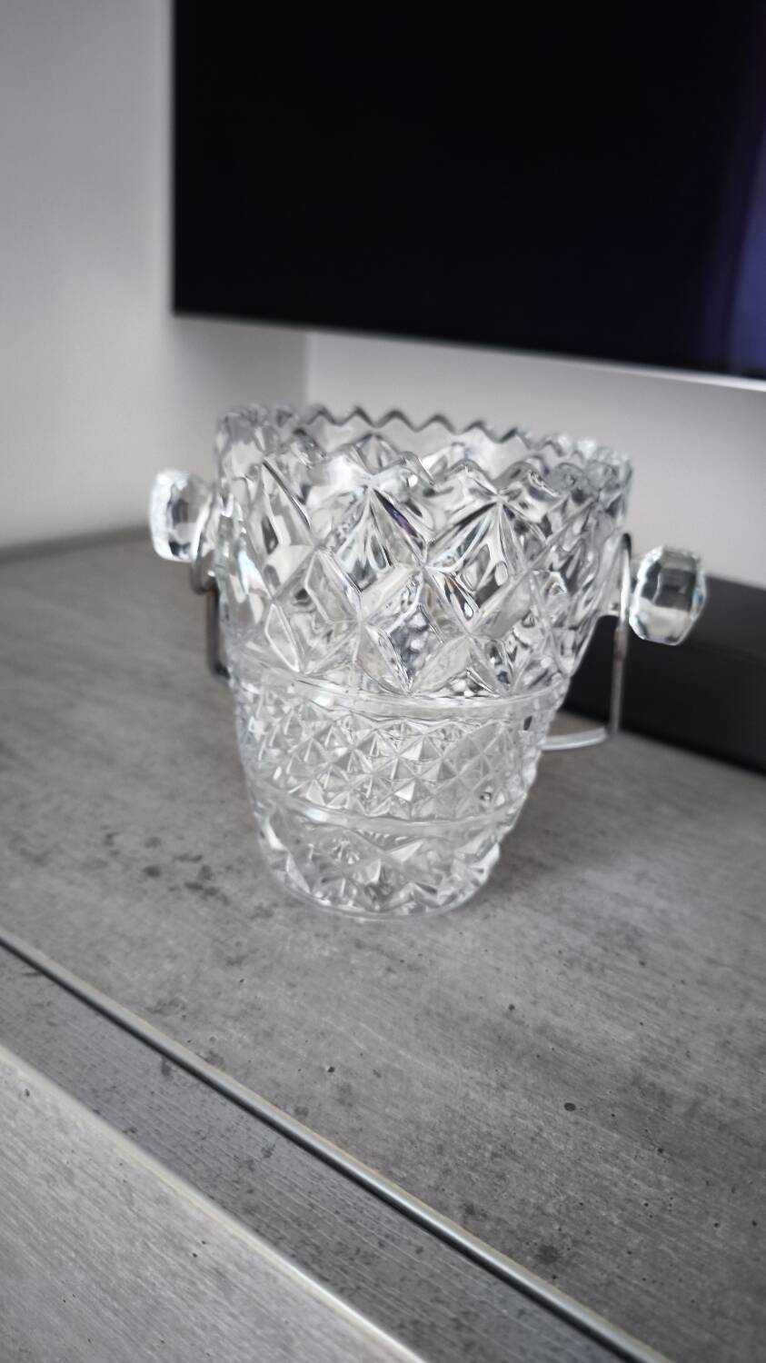 Vintage crystal ice bucket