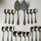 Stainless steel dessert/coffee service with 18 pieces. Rostfrei. Pink shape