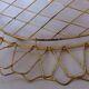 Corbeille panier plat métal doré et scoubidou